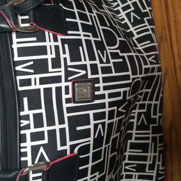 Diane von Fursternberg Dome Travel Tote Duffle Bag Luggage Pink & Black w/ Lock - Picture 2 of 16